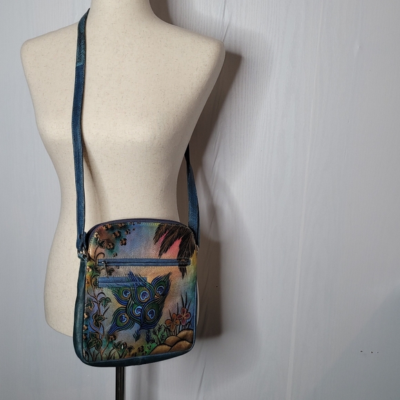 BIACCI HAND PAINTED CROSSBODY Leather PURSE - Picture 9 of 12
